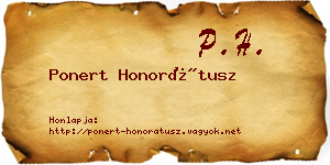 Ponert Honorátusz névjegykártya